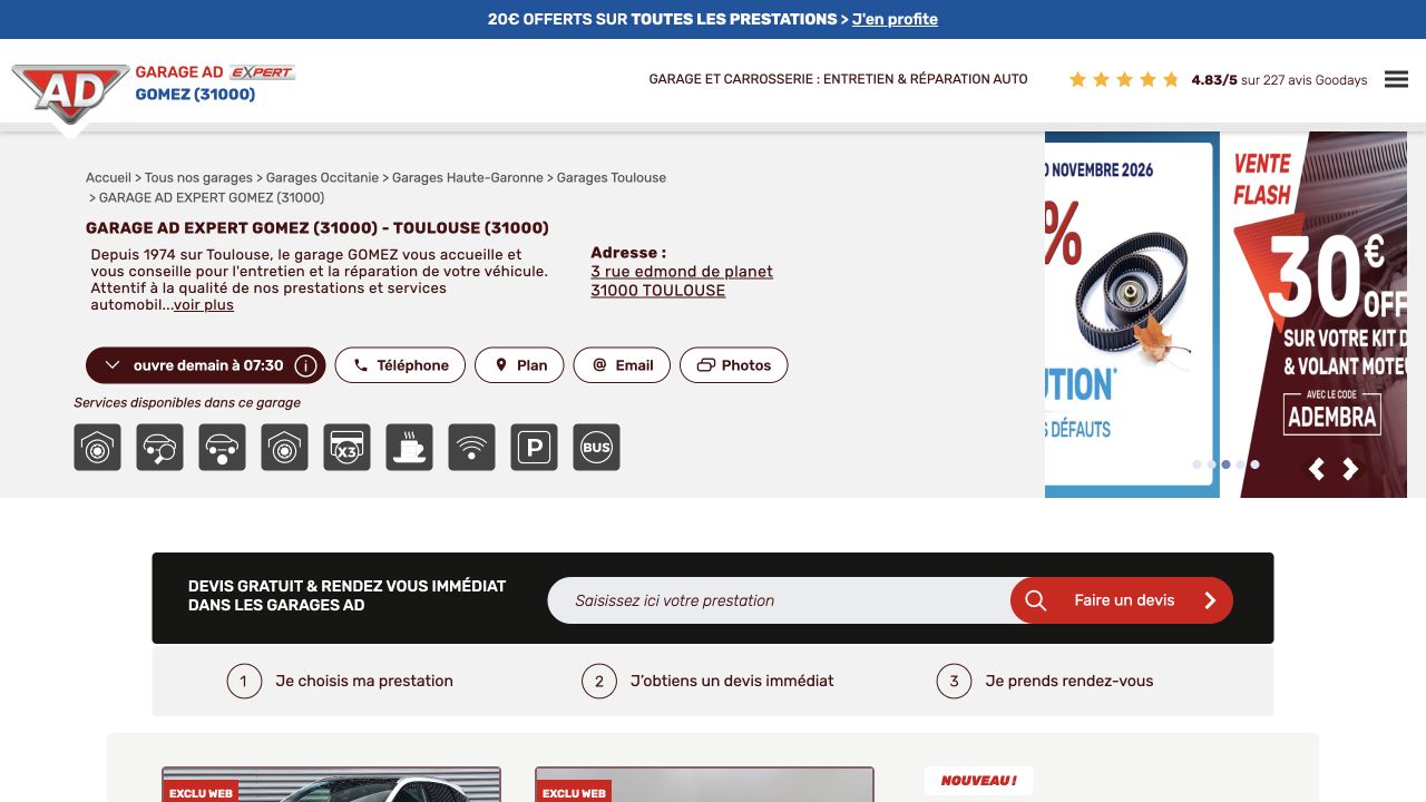 Capture du site de Garage Gomez