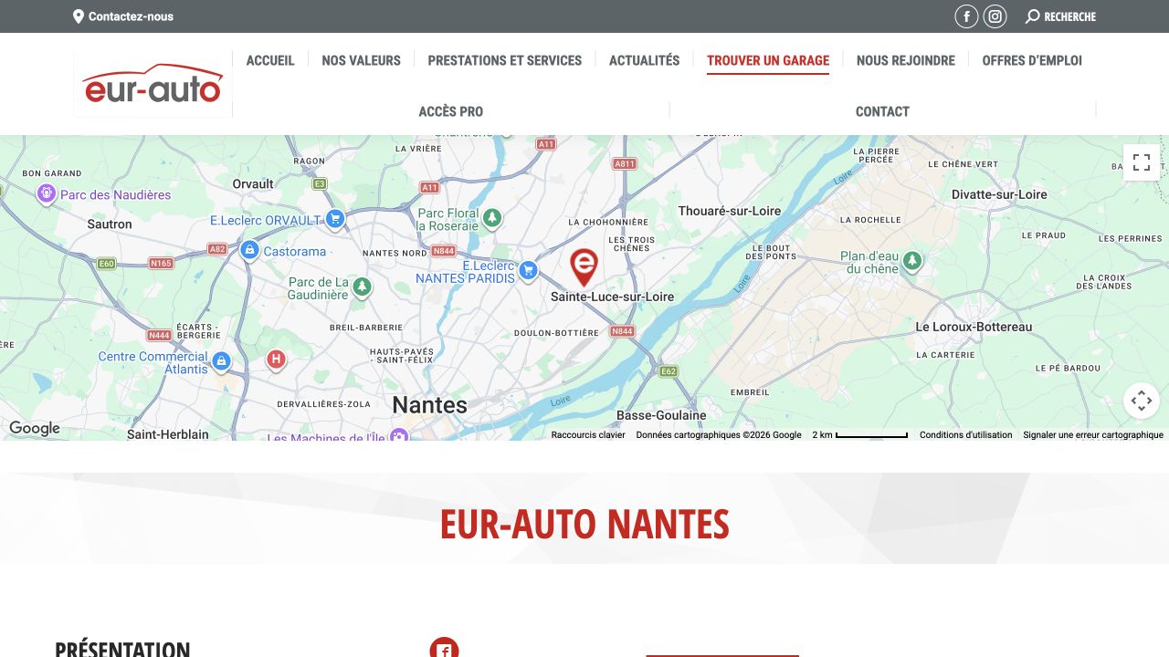 Capture du site de Eur-Auto Nantes