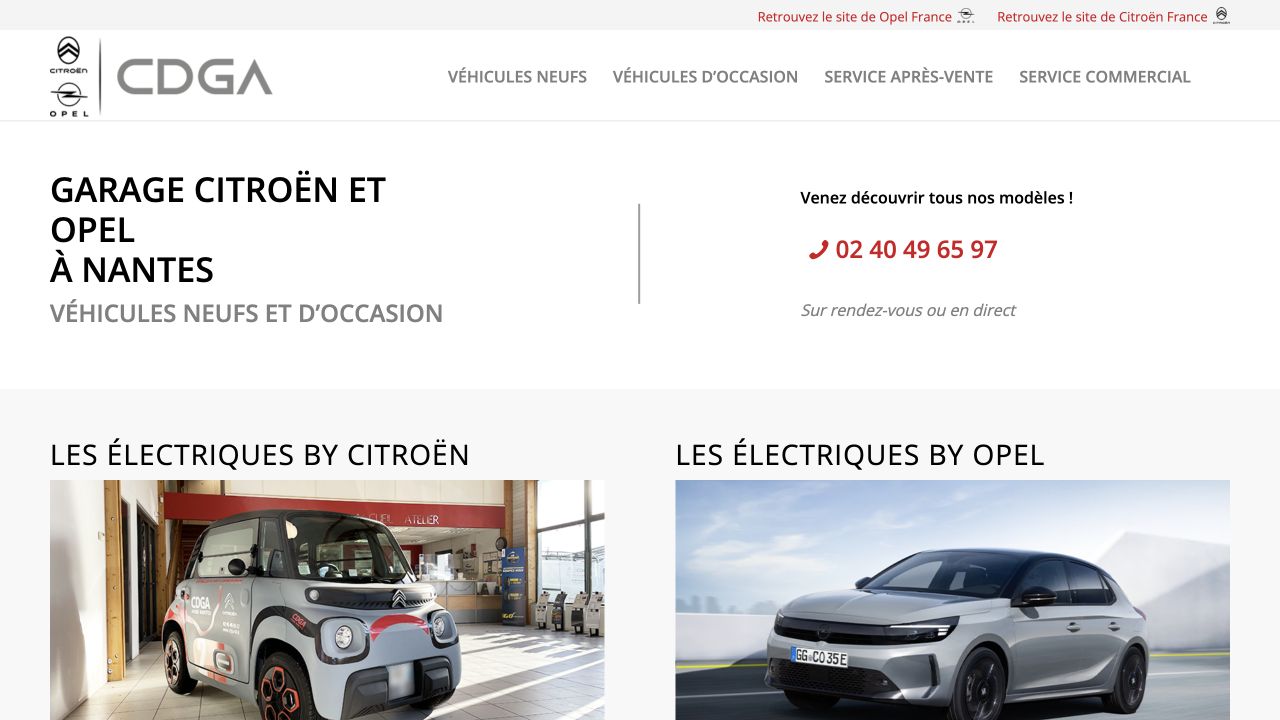 Capture du site de CDGA Nantes Est