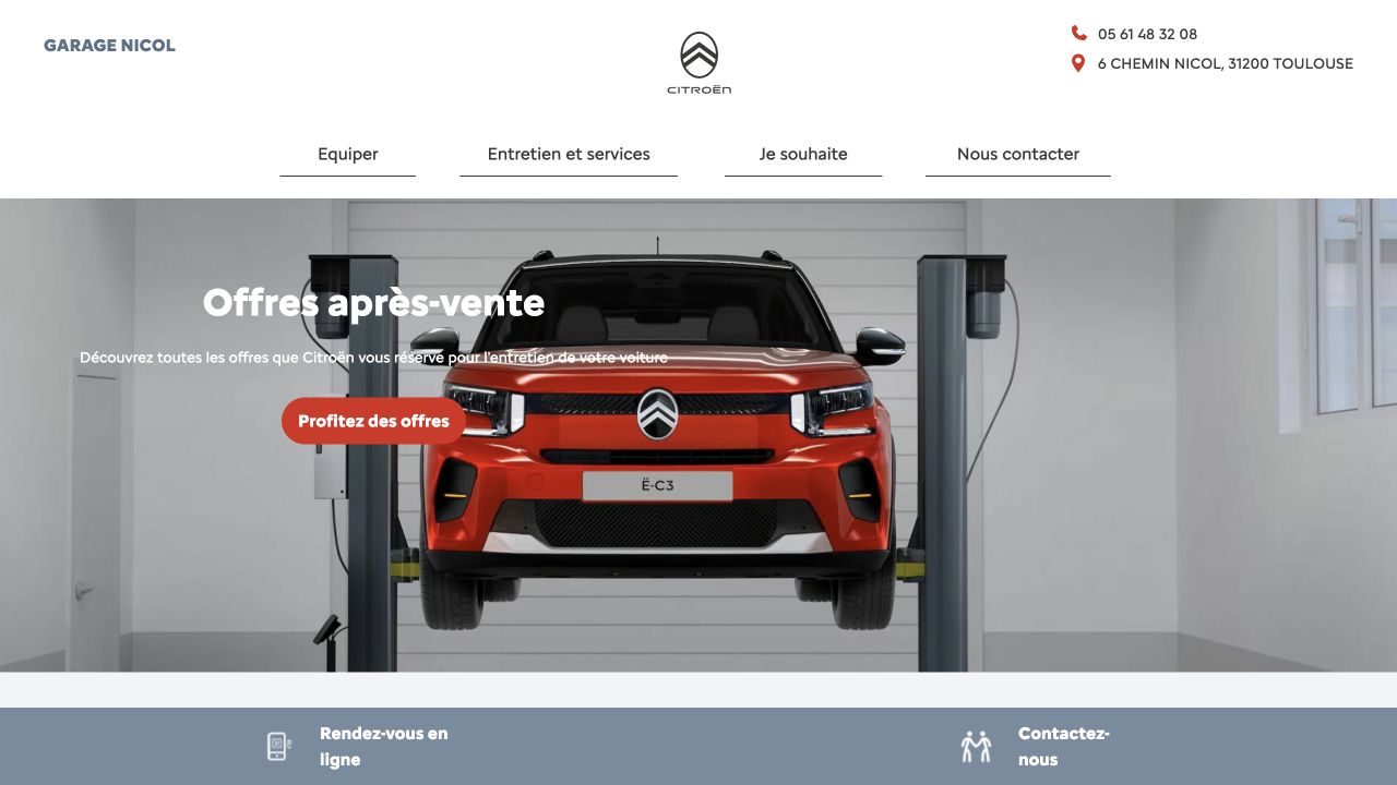 Capture du site de Garage Nicol