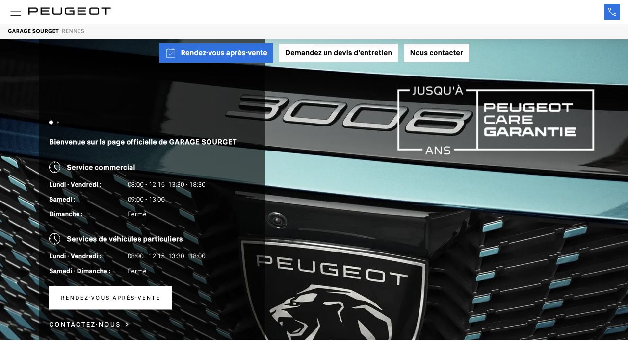 Capture du site de Garage Sourget