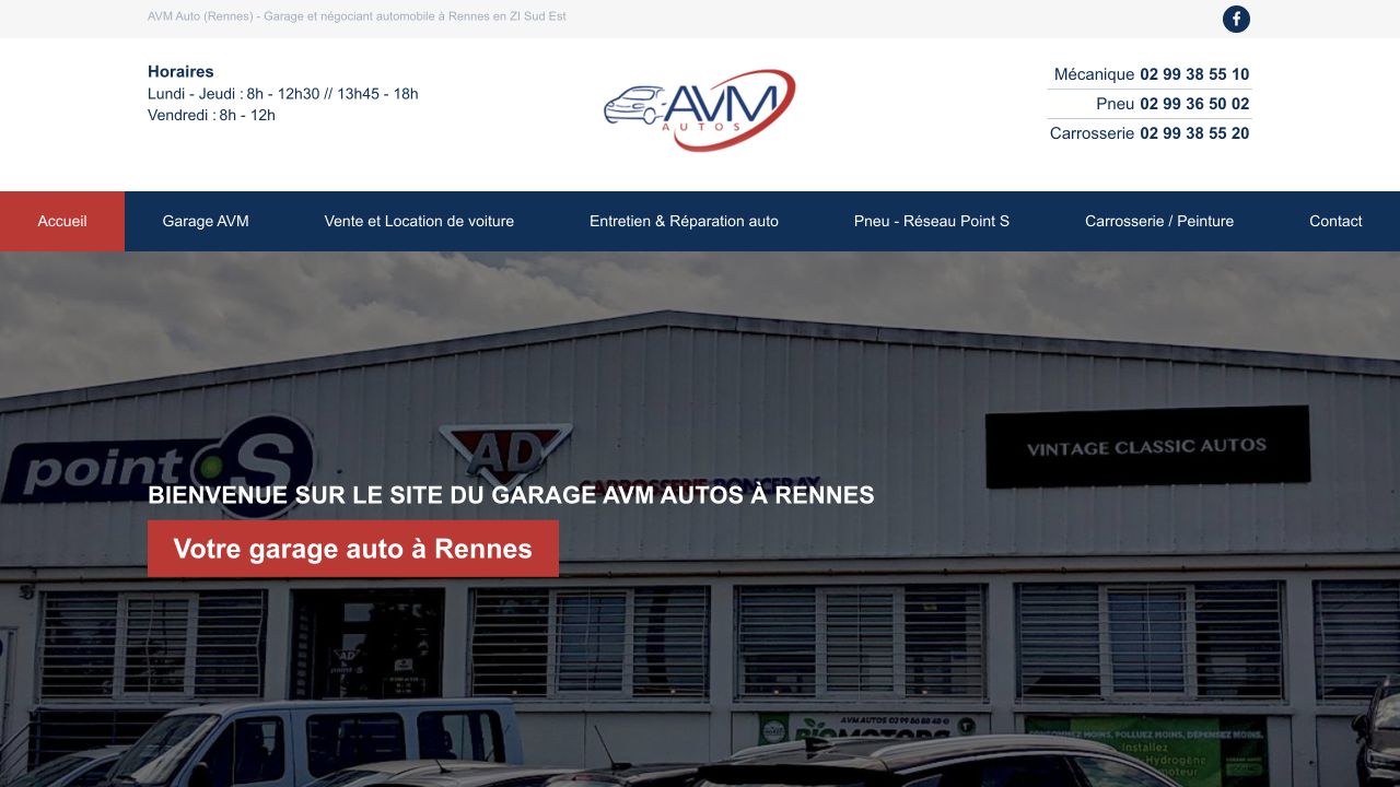Capture du site de AVM Autos