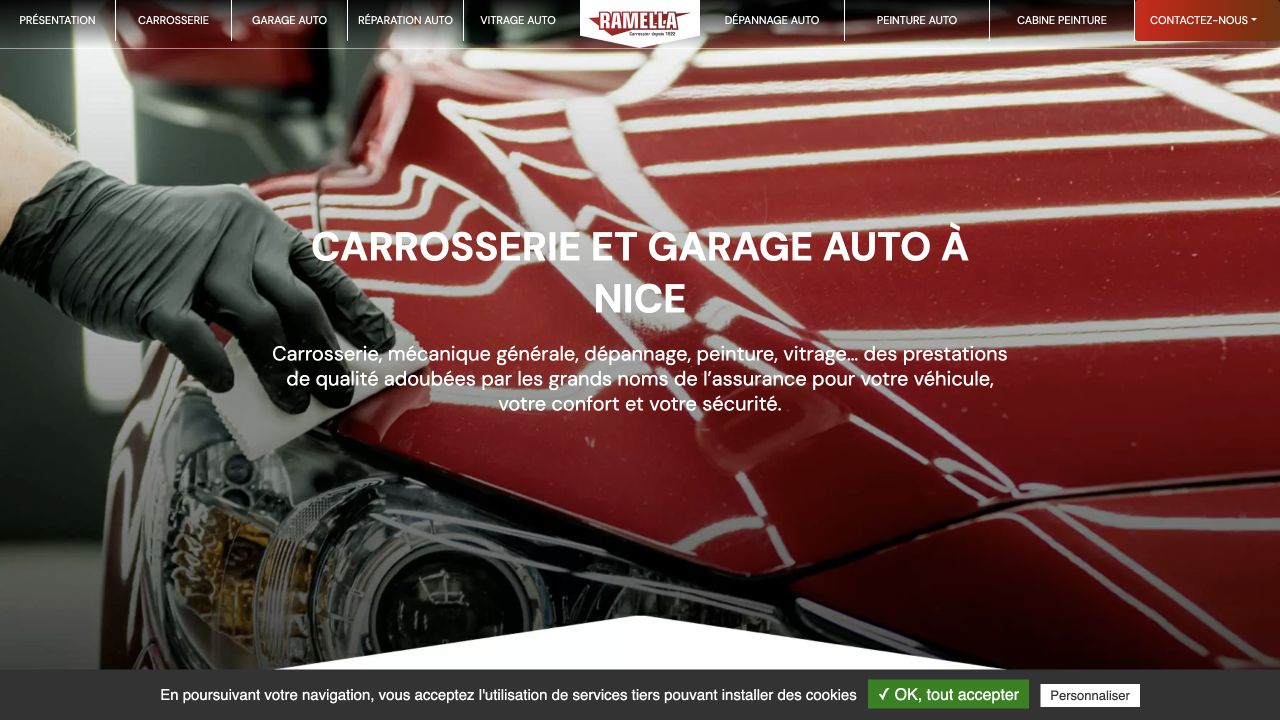 Capture du site de Carrosserie Ramella Nice Ouest