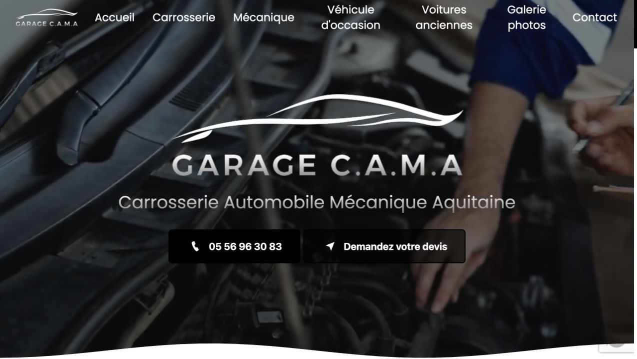 Capture du site de Garage C.A.M.A
