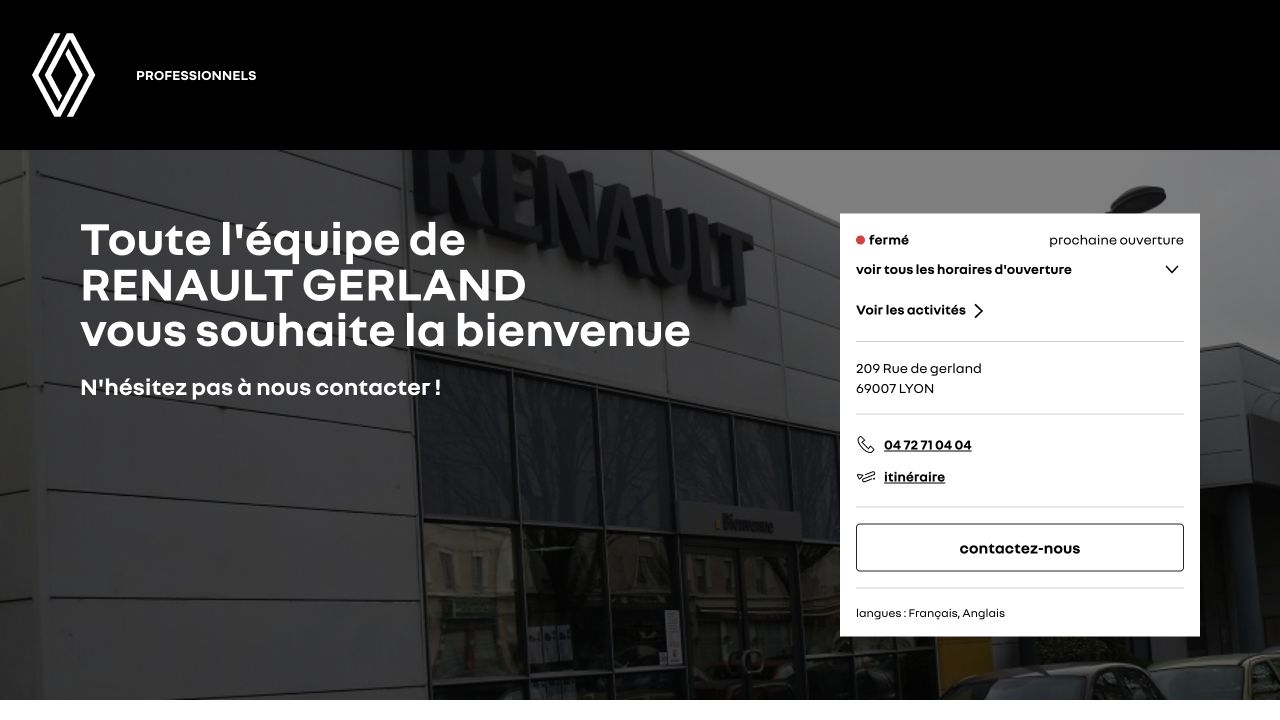 Capture du site de Garage Sage — Renault Gerland