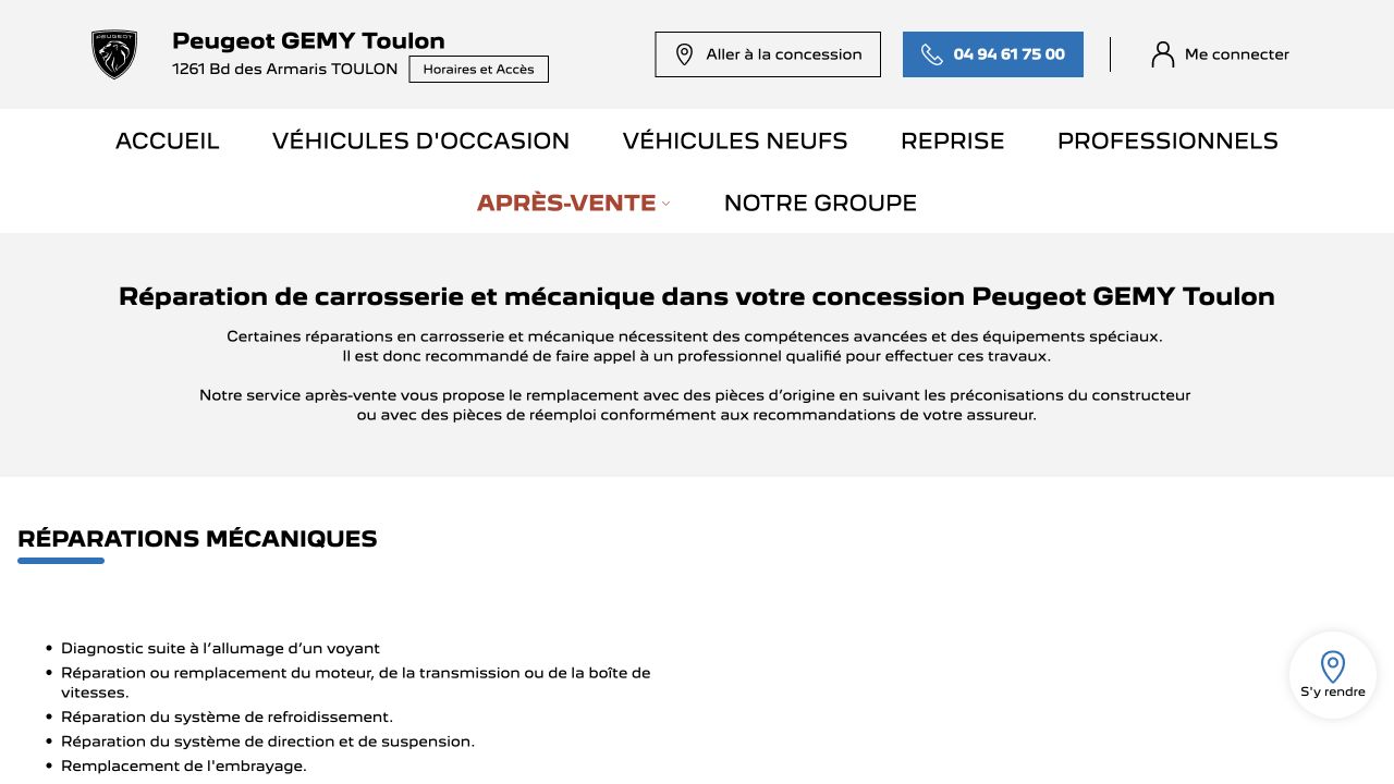 Capture du site de Peugeot Gemy Toulon