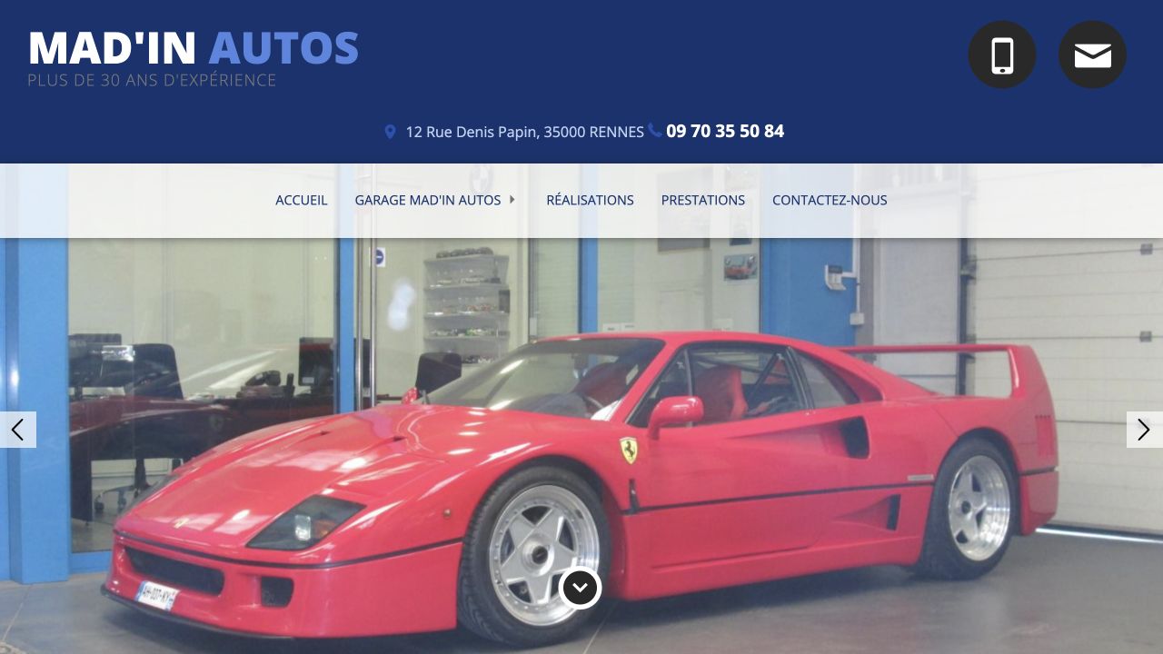 Capture du site de Mad’In Autos