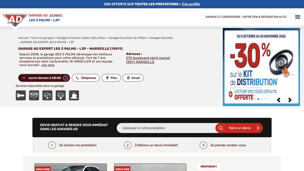 Capture du site de Les 3 Palms — L3P