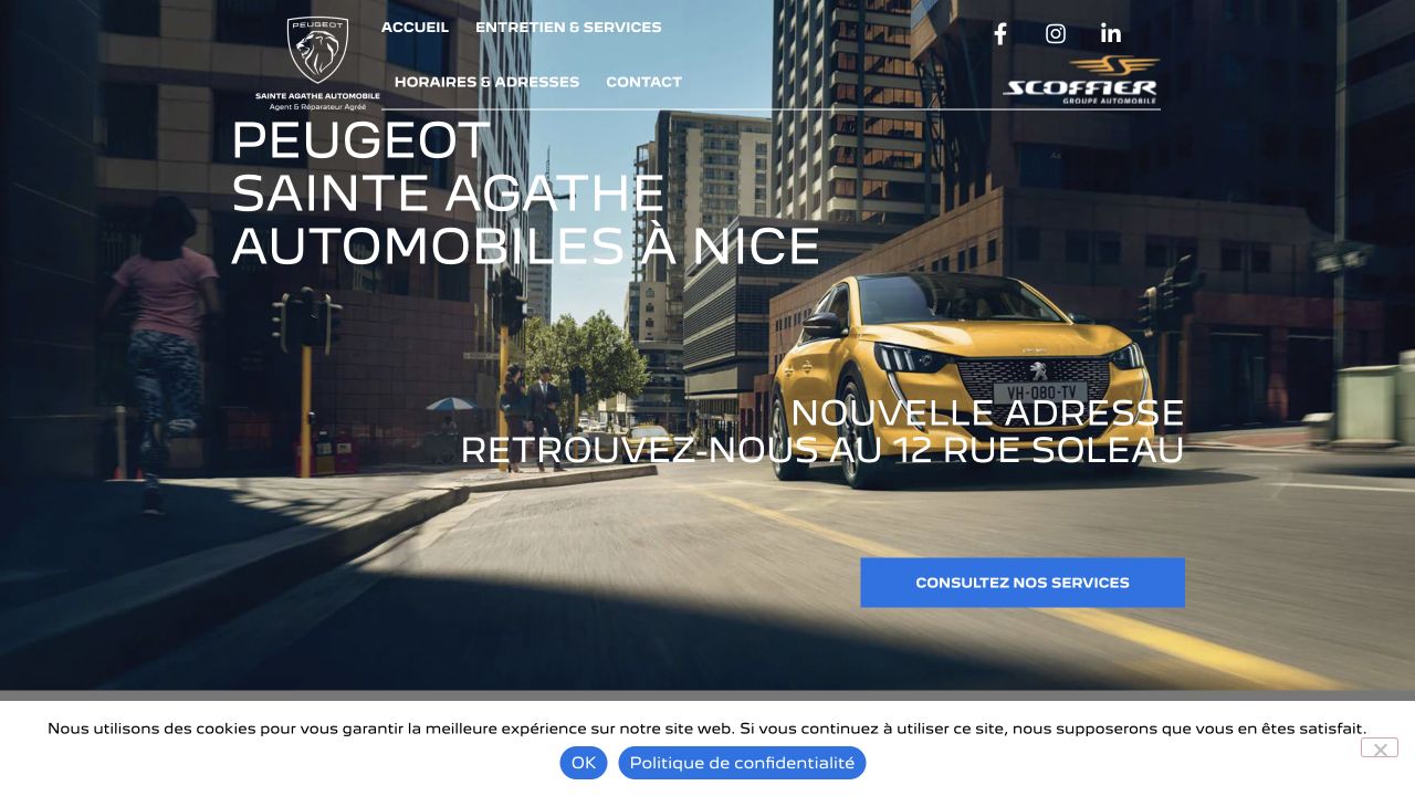 Capture du site de Peugeot Sainte Agathe Automobiles