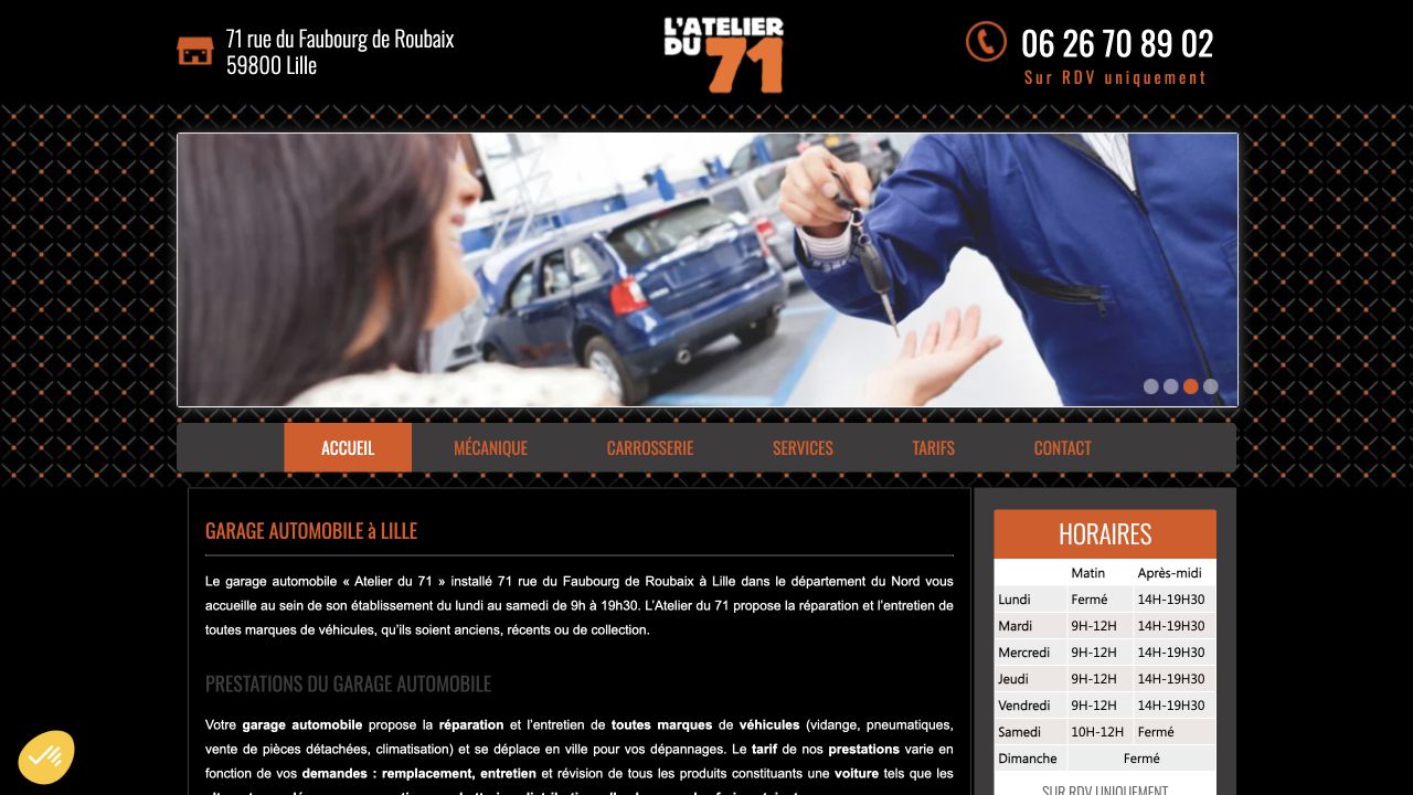 Capture du site de L’Atelier du 71