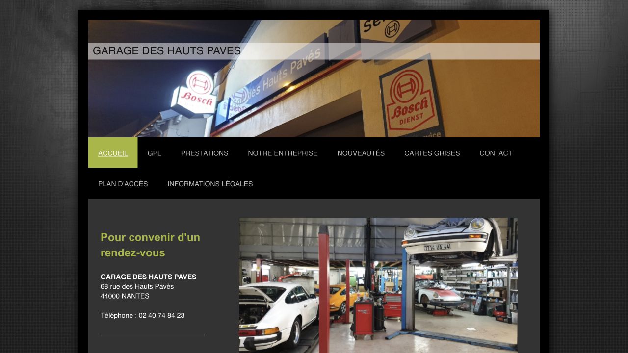 Capture du site de Garage des Hauts Pavés