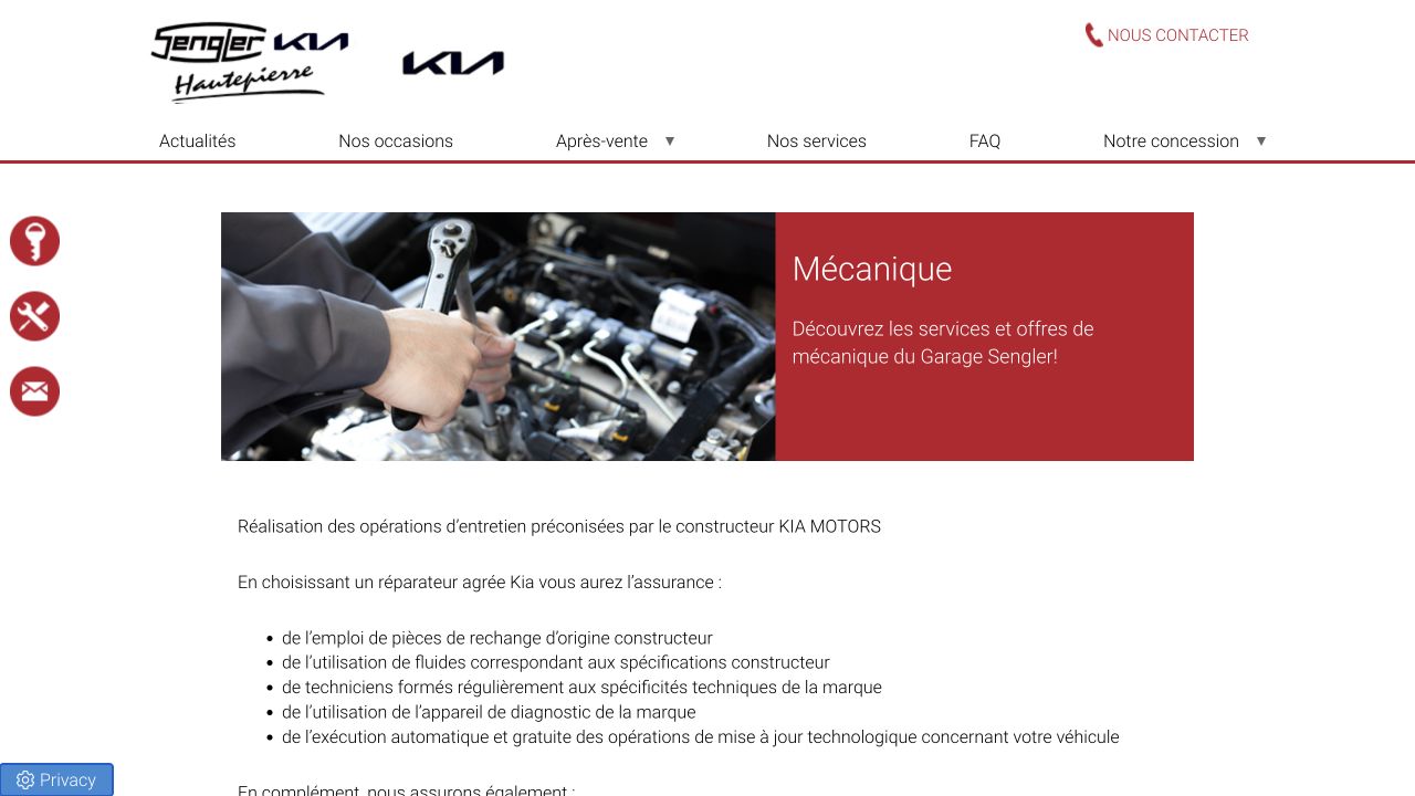 Capture du site de Garage Sengler