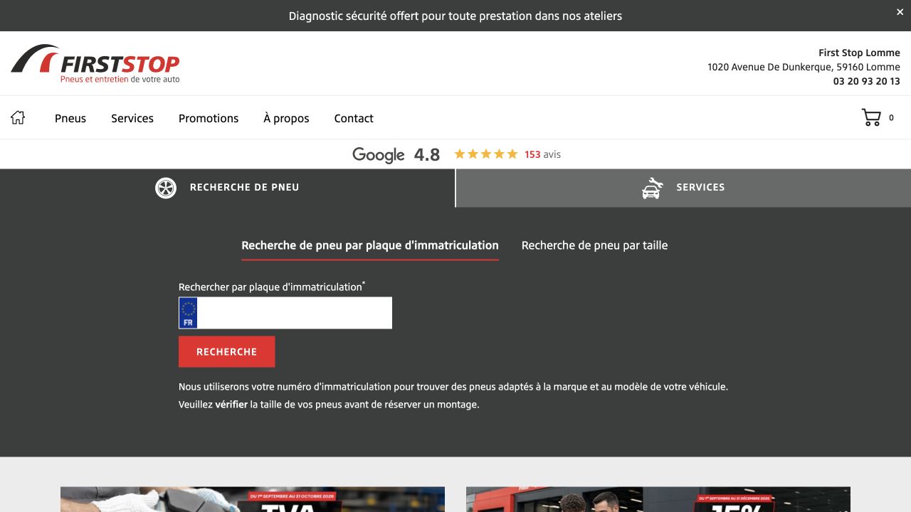 Capture du site de First Stop Lomme