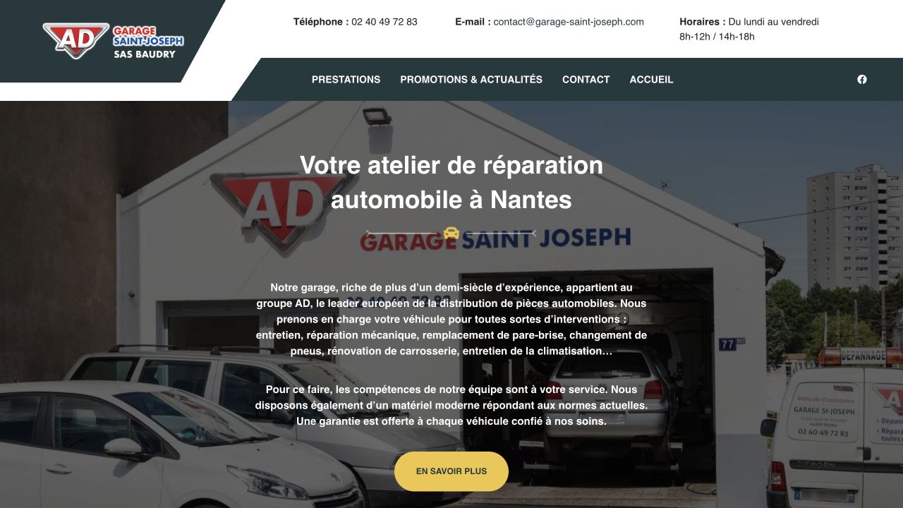 Capture du site de Garage Saint-Joseph
