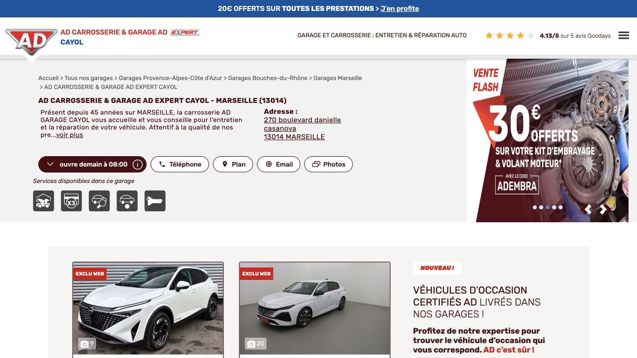 Capture du site de Garage Rémy Cayol
