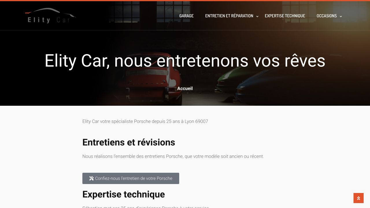Capture du site de Elity Car