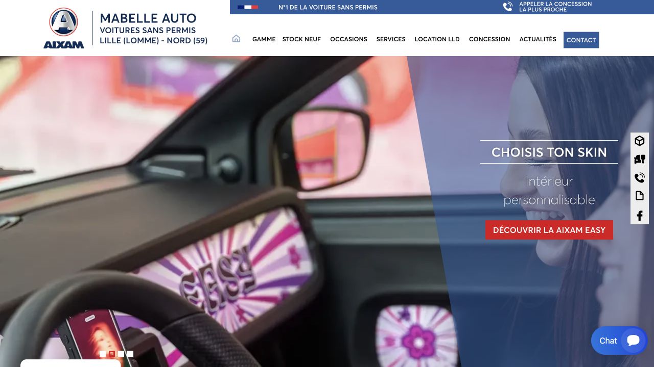 Capture du site de Mabelle Auto