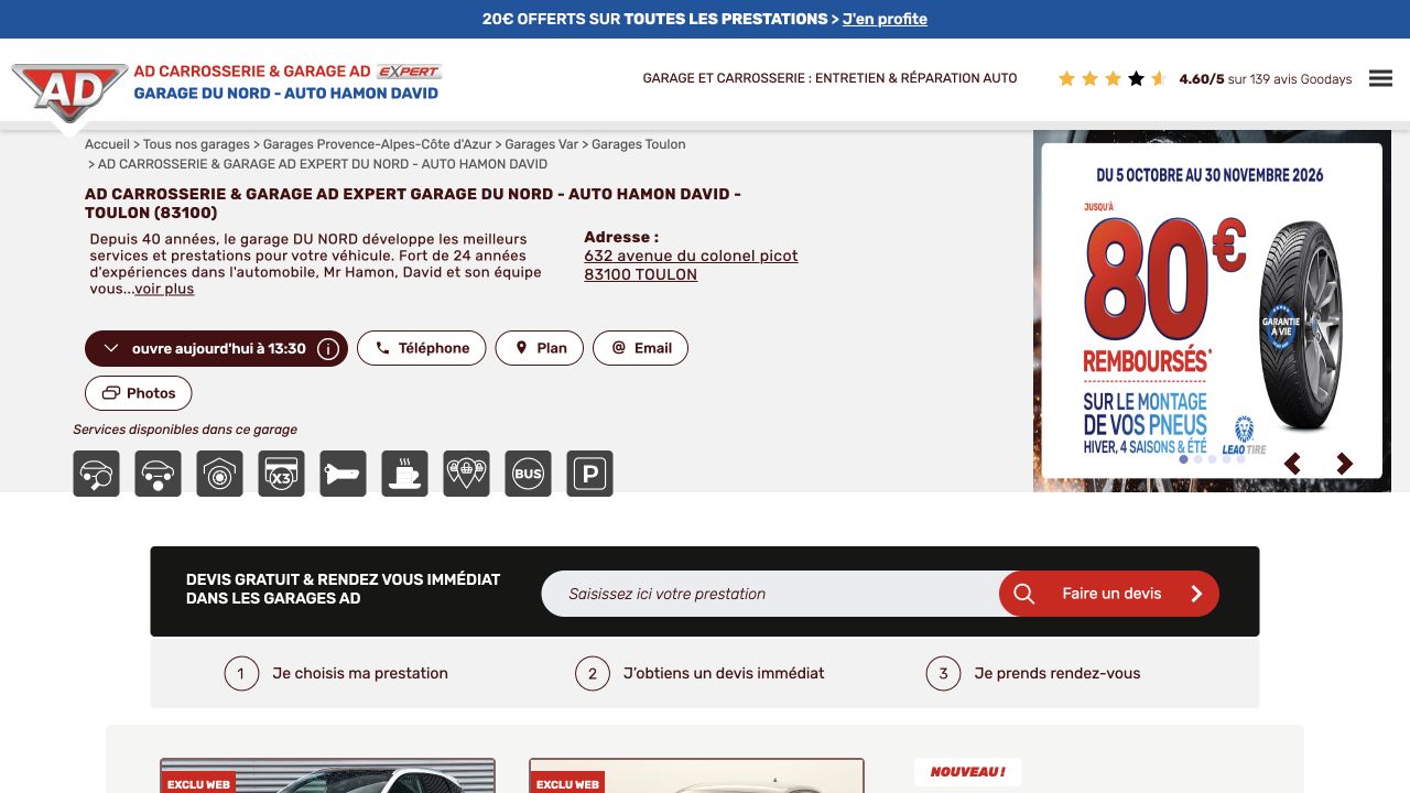 Capture du site de Garage du Nord – Auto Hamon David