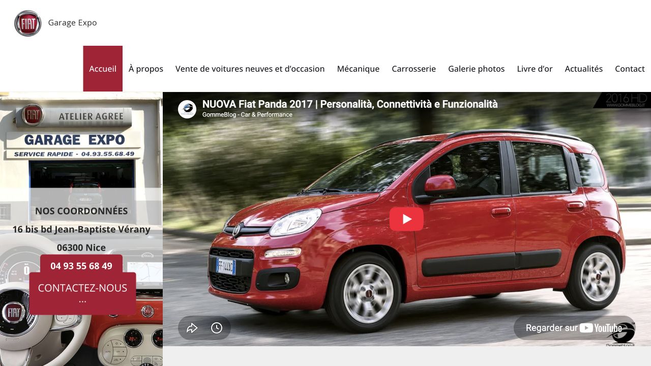 Capture du site de Garage Expo