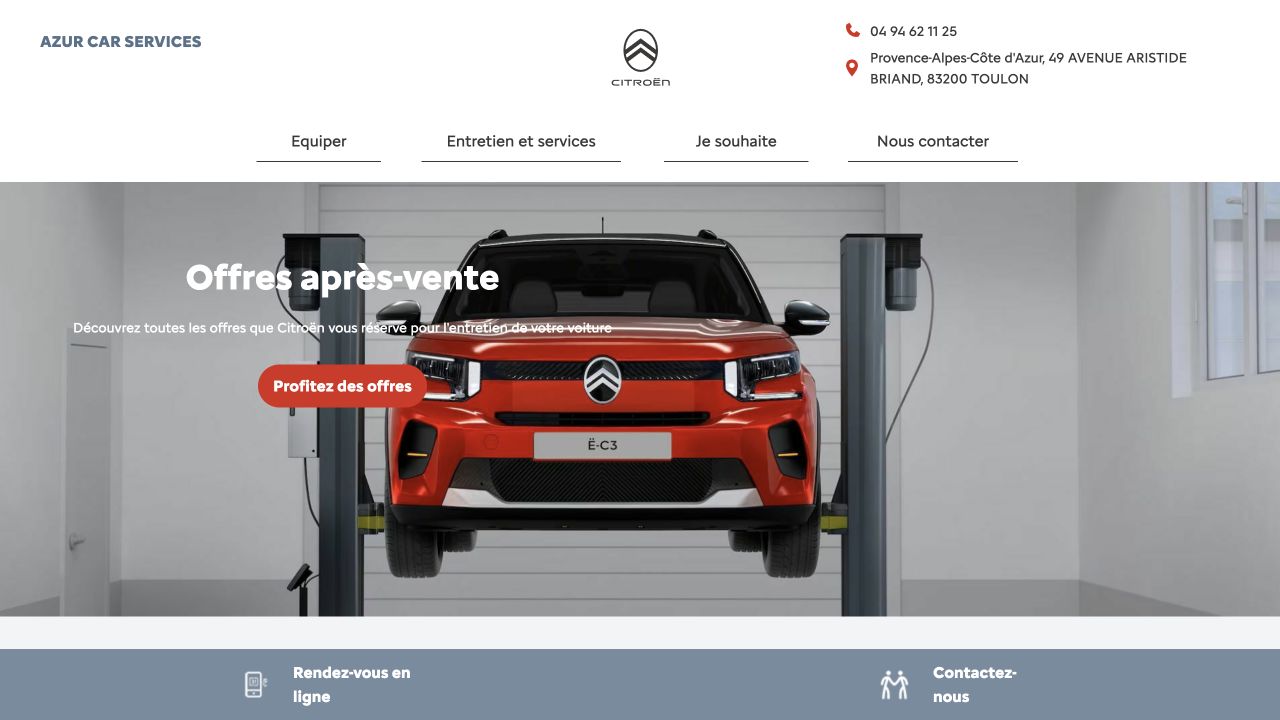 Capture du site de Azur Car Services
