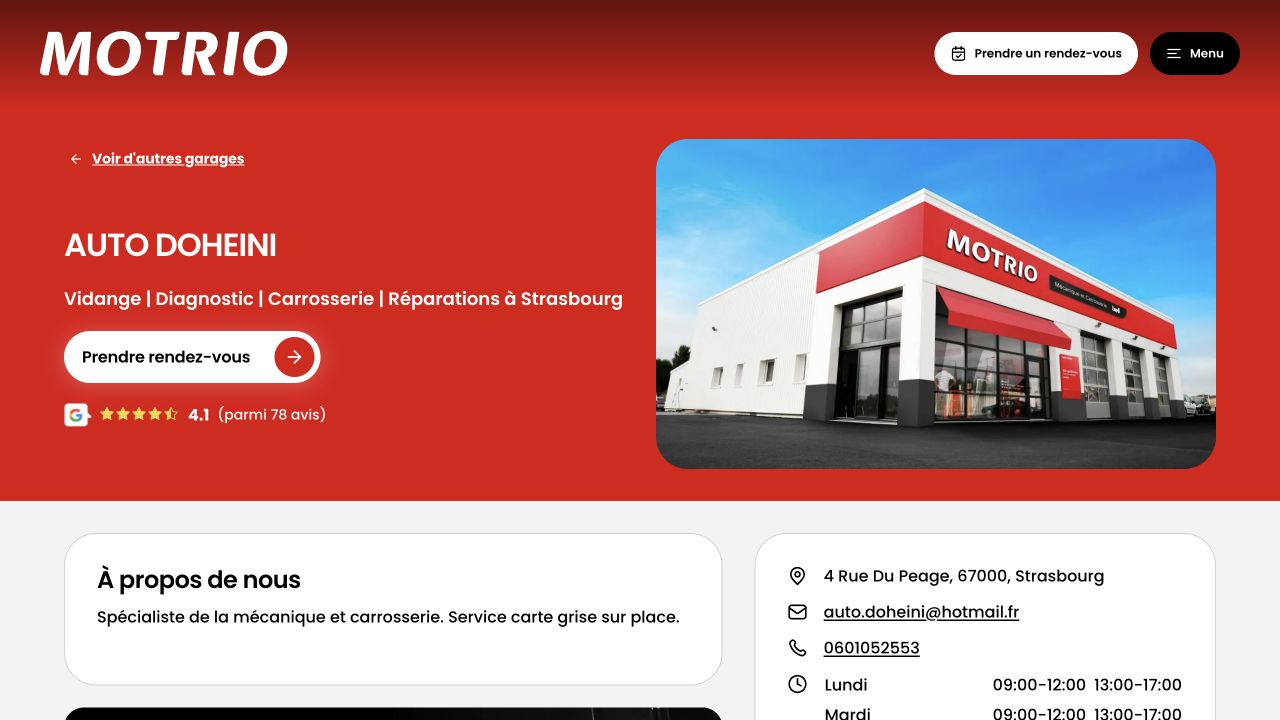 Capture du site de Garage Auto Doheini