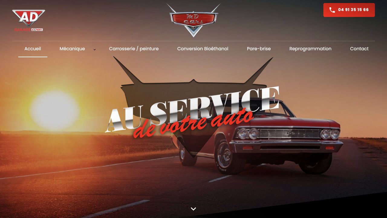 Capture du site de MD Cars