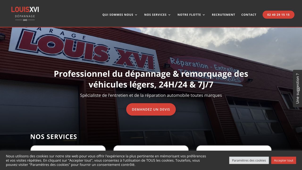 Capture du site de Garage Louis XVI Nantes Est