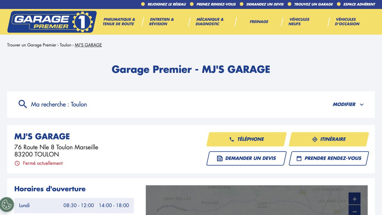 Capture du site de MJ’s Garage