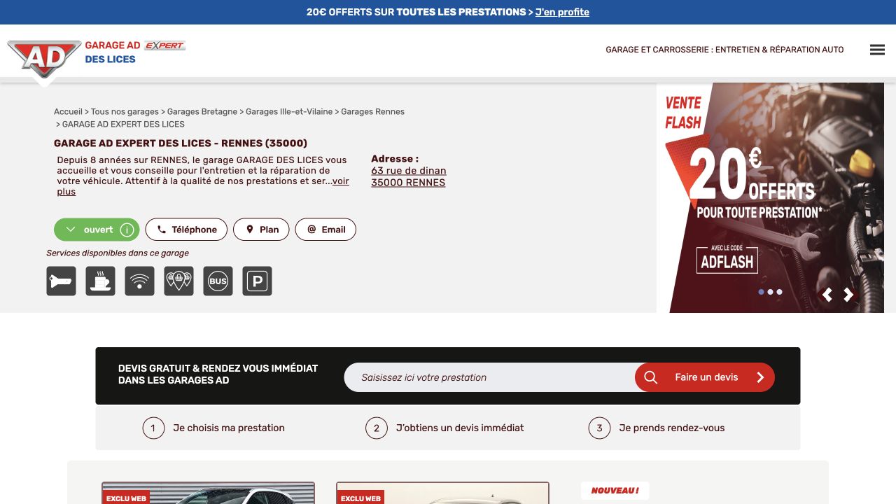 Capture du site de Garage des Lices