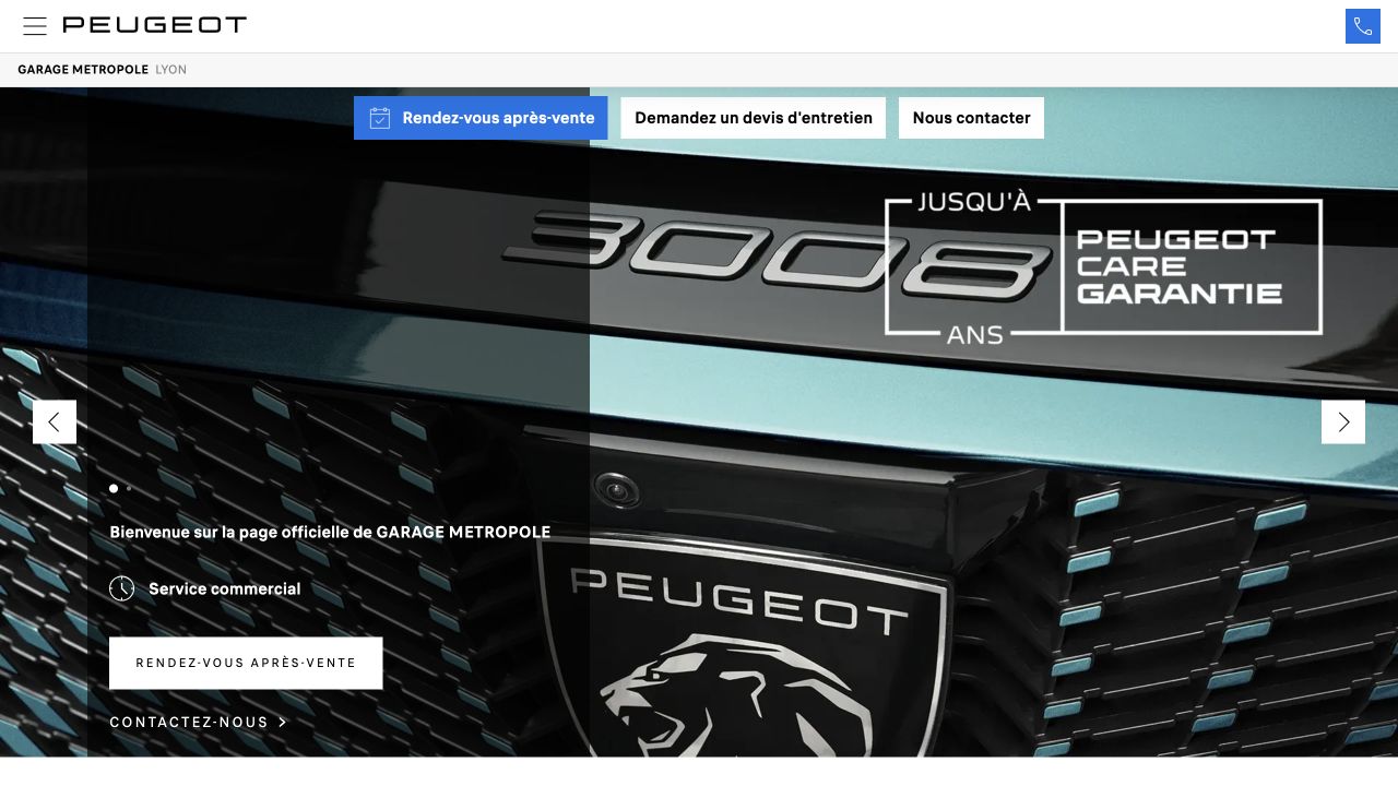Capture du site de Garage Métropole